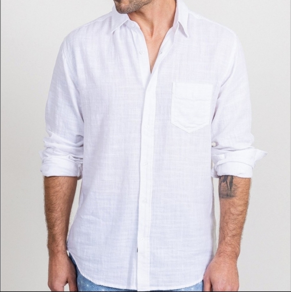 Rails Men's Wyatt White Long Sleeve Button Up Size XXL